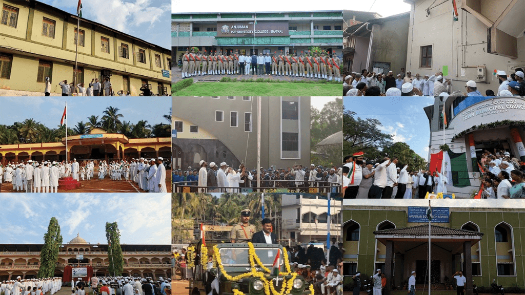 بھٹکل میں یومِ جمہوریہ، مدارس، اسکولوں اور اداروں میں پرچم کشائی