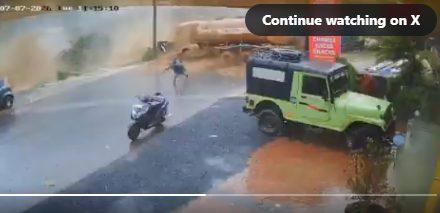 wayanad landslide cctv